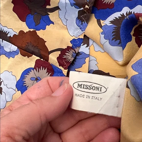 MISSONI SILK BLOUSE FLORAL BUTTON DOWN TOP SMALL